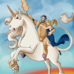 Kantherion riding a unicorn